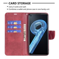 Oppo Find X5 Hoesje, MobyDefend Wallet Book Case Met Koord, Rood