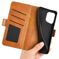 Oppo Find X5 Hoesje - MobyDefend Luxe Wallet Book Case (Sluiting Zijkant) - Lichtbruin