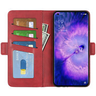 Oppo Find X5 Hoesje - MobyDefend Luxe Wallet Book Case (Sluiting Zijkant) - Rood