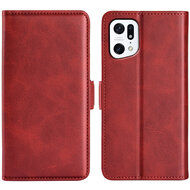 Oppo Find X5 Hoesje, MobyDefend Luxe Wallet Book Case (Sluiting Zijkant), Rood