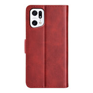 Oppo Find X5 Hoesje - MobyDefend Luxe Wallet Book Case (Sluiting Zijkant) - Rood
