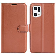 Oppo Find X5 Hoesje - MobyDefend Kunstleren Wallet Book Case (Sluiting Voorkant) - Bruin