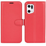 Oppo Find X5 Hoesje - MobyDefend Kunstleren Wallet Book Case (Sluiting Voorkant) - Rood