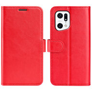 Oppo Find X5 Hoesje - MobyDefend Wallet Book Case (Sluiting Achterkant) - Rood