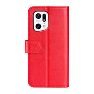 Oppo Find X5 Hoesje, MobyDefend Wallet Book Case (Sluiting Achterkant), Rood