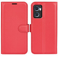 Oppo Find X5 Lite Hoesje - MobyDefend Kunstleren Wallet Book Case (Sluiting Voorkant) - Rood