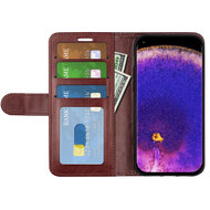 Oppo Find X5 Lite Hoesje, MobyDefend Wallet Book Case (Sluiting Achterkant), Bruin