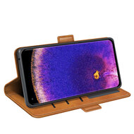 Oppo Find X5 Pro Hoesje - MobyDefend Luxe Wallet Book Case (Sluiting Zijkant) - Lichtbruin