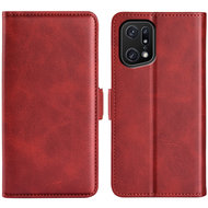 Oppo Find X5 Pro Hoesje - MobyDefend Luxe Wallet Book Case (Sluiting Zijkant) - Rood