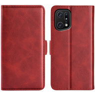 Oppo Find X5 Pro Hoesje, MobyDefend Luxe Wallet Book Case (Sluiting Zijkant), Rood