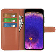 Oppo Find X5 Pro Hoesje, MobyDefend Kunstleren Wallet Book Case (Sluiting Voorkant), Bruin