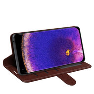 Oppo Find X5 Pro Hoesje - MobyDefend Wallet Book Case (Sluiting Achterkant) - Bruin