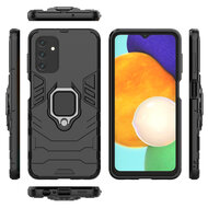 Samsung Galaxy A13 (4G) Hoesje - MobyDefend Dubbelgelaagde Pantsercase Met Standaard - Navy Blauw