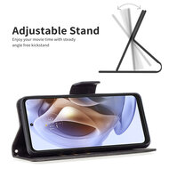 Motorola Edge 30 Pro Hoesje - MobyDefend Wallet Book Case Met Koord - Zwart
