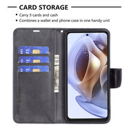 Motorola Edge 30 Pro Hoesje, MobyDefend Wallet Book Case Met Koord, Zwart