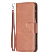 Motorola Edge 30 Pro Hoesje - MobyDefend Wallet Book Case Met Koord - Bruin