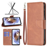 Motorola Edge 30 Pro Hoesje - MobyDefend Wallet Book Case Met Koord - Bruin