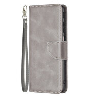 Motorola Edge 30 Pro Hoesje - MobyDefend Wallet Book Case Met Koord - Grijs