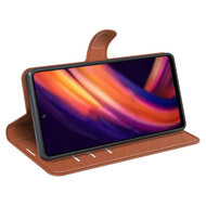 Motorola Edge 30 Pro Hoesje - MobyDefend Kunstleren Wallet Book Case (Sluiting Voorkant) - Bruin