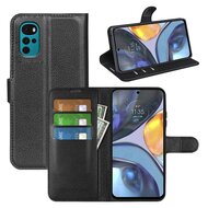 Motorola Moto G22 Hoesje - MobyDefend Kunstleren Wallet Book Case (Sluiting Voorkant) - Zwart