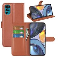 Motorola Moto G22 Hoesje - MobyDefend Kunstleren Wallet Book Case (Sluiting Voorkant) - Bruin