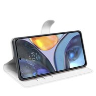 Motorola Moto G22 Hoesje, MobyDefend Kunstleren Wallet Book Case (Sluiting Voorkant), Wit