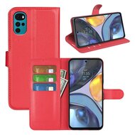 Motorola Moto G22 Hoesje - MobyDefend Kunstleren Wallet Book Case (Sluiting Voorkant) - Rood
