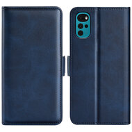 Motorola Moto G22 Hoesje - MobyDefend Luxe Wallet Book Case (Sluiting Zijkant) - Blauw