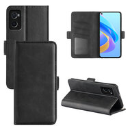 Oppo A76 / Oppo A96 Hoesje - MobyDefend Luxe Wallet Book Case (Sluiting Zijkant) - Zwart