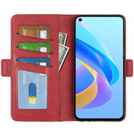 Oppo A76 / Oppo A96 Hoesje - MobyDefend Luxe Wallet Book Case (Sluiting Zijkant) - Rood