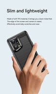 Oppo Find X5 Pro Hoesje - MobyDefend TPU Backcover - Geborstelde Metaal &amp; Carbon-Look - Navy Blauw