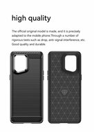 Oppo Find X5 Pro Hoesje - MobyDefend TPU Backcover - Geborstelde Metaal &amp; Carbon-Look - Rood