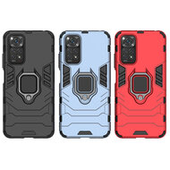 Xiaomi Redmi Note 11 / Note 11S Hoesje - MobyDefend Dubbelgelaagde Pantsercase Met Standaard - Zwart