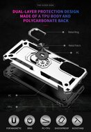 Xiaomi Redmi Note 11 / Note 11S Hoesje - MobyDefend Pantsercase Met Draaibare Ring - Zilvergrijs