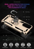 Xiaomi Redmi Note 11 / Note 11S Hoesje - MobyDefend Pantsercase Met Draaibare Ring - Goud