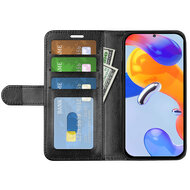 Xiaomi Redmi Note 11 Pro Hoesje, MobyDefend Wallet Book Case (Sluiting Achterkant), Zwart