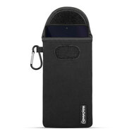 Hoesje voor Motorola Edge 30 - MobyDefend Neopreen Pouch Met Karabijnhaak - Insteekhoesje - Riemlus Hoesje - Zwart