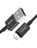 Baseus USB-A naar Lightning kabel, 1 Meter, Zwart