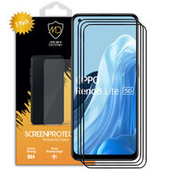 3-Pack Oppo Reno 8 Lite Screenprotectors - MobyDefend Screensaver Met Zwarte Randen - Gehard Glas