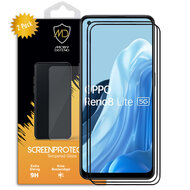 2-Pack Oppo Reno 8 Lite screenprotectors - MobyDefend Screensaver Met Zwarte Randen - Gehard Glas