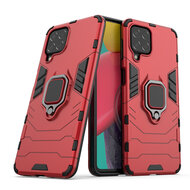 Samsung Galaxy M53 Hoesje, MobyDefend Dubbelgelaagde Pantsercase Met Standaard, Rood