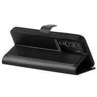 Sony Xperia 10 IV Hoesje - MobyDefend Kunstleren Wallet Book Case (Sluiting Voorkant) - Zwart