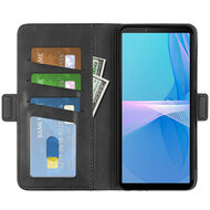 Sony Xperia 10 IV Hoesje, MobyDefend Luxe Wallet Book Case (Sluiting Zijkant), Zwart