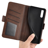 Sony Xperia 10 IV Hoesje, MobyDefend Luxe Wallet Book Case (Sluiting Zijkant), Bruin