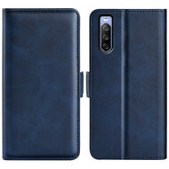 Sony Xperia 10 IV Hoesje - MobyDefend Luxe Wallet Book Case (Sluiting Zijkant) - Blauw