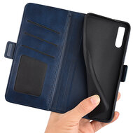 Sony Xperia 10 IV Hoesje - MobyDefend Luxe Wallet Book Case (Sluiting Zijkant) - Blauw