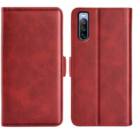 Sony Xperia 10 IV Hoesje, MobyDefend Luxe Wallet Book Case (Sluiting Zijkant), Rood