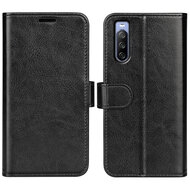 Sony Xperia 10 IV Hoesje, MobyDefend Wallet Book Case (Sluiting Achterkant), Zwart