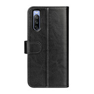 Sony Xperia 10 IV Hoesje, MobyDefend Wallet Book Case (Sluiting Achterkant), Zwart