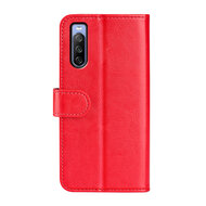 Sony Xperia 10 IV Hoesje, MobyDefend Wallet Book Case (Sluiting Achterkant), Rood